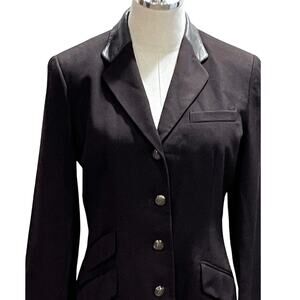 Lauren Ralph Lauren Green Label Brown equestrian Wool/leather Coat Blazer sz‎ 4